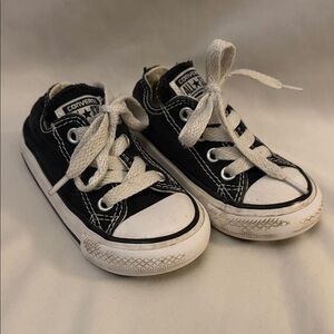 Converse Kids Black & White Low-Top Canvas Sneakers
